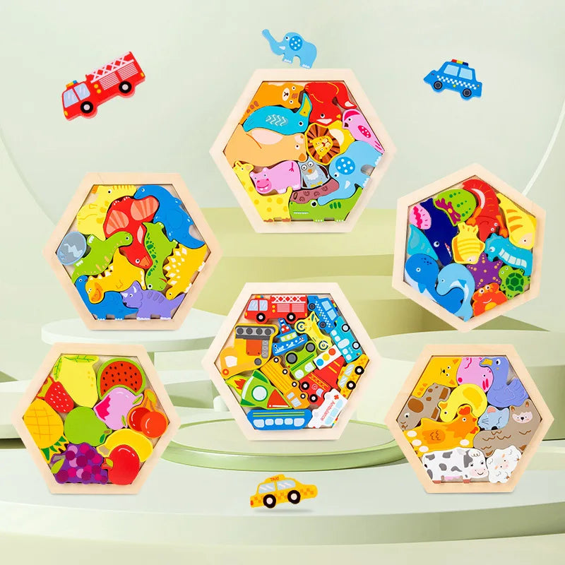 Baby toy Wooden jigsaw Puzzle Early Development