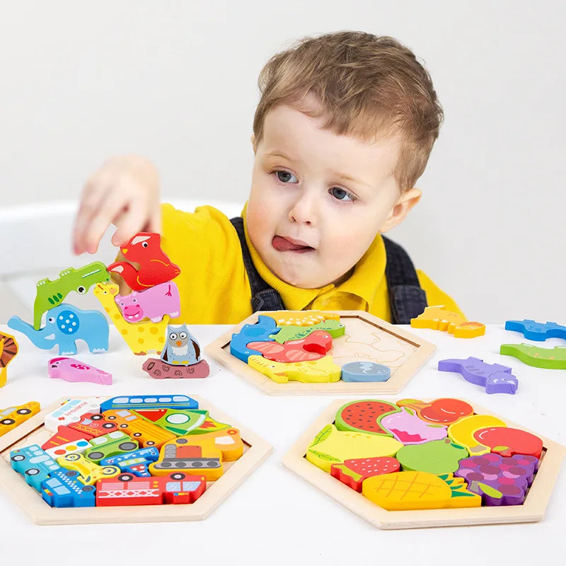 Baby toy Wooden jigsaw Puzzle Early Development