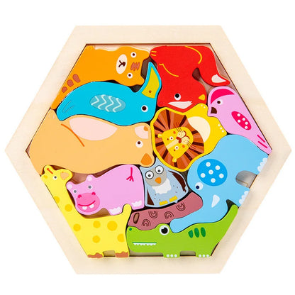 Baby toy Wooden jigsaw Puzzle Early Development