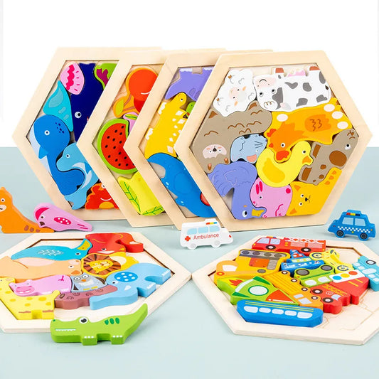 Baby toy Wooden jigsaw Puzzle Early Development